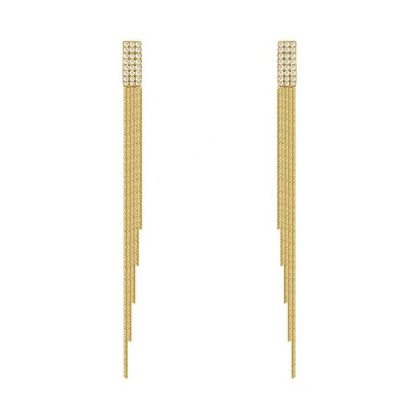 2020 new korean elegant long fringe earrings womens 925 silver needle cold style fashion rhinestone simple earrings, Golden
2020 new korean elegant long fringe earrings womens 925 silver needle cold style fashion rhinestone simple earrings, Golden