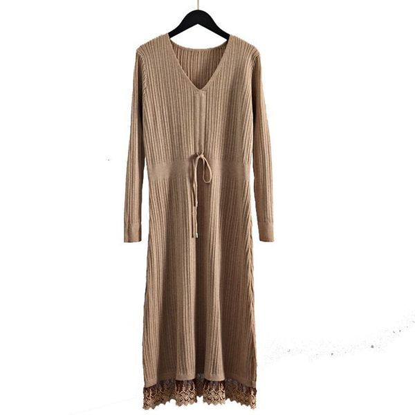 2021 new lace stitching long knit a line women sweater autumn winter drawstring maxi retro ribbed robe pullover dress r6s4, Black;gray
2021 new lace stitching long knit a line women sweater autumn winter drawstring maxi retro ribbed robe pullover dress r6s4, Black;gray