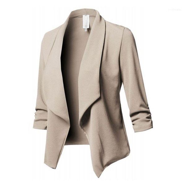 womens three-quarter sleeve office lapel coat open front cardigan jacket solid11, White;black
womens three-quarter sleeve office lapel coat open front cardigan jacket solid11, White;black