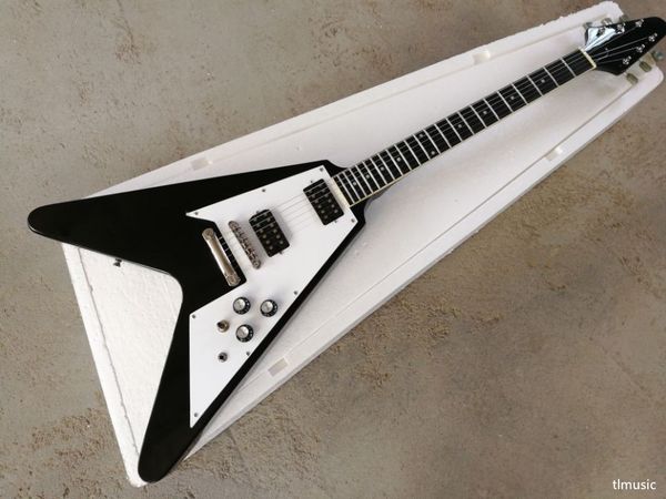factory custom fly-v black body electric guitar with white pickguard and chrome hardware,rosewood fretboard,offer customized
factory custom fly-v black body electric guitar with white pickguard and chrome hardware,rosewood fretboard,offer customized