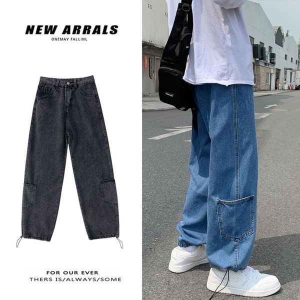 korean style straight jeans men's fashion casual retro jeans men streetwear wild loose hip-hop multi-pocket denim trousers mens, Blue
korean style straight jeans men's fashion casual retro jeans men streetwear wild loose hip-hop multi-pocket denim trousers mens, Blue