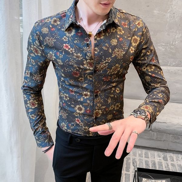 2vdos style men's long-sleeved korean floral trendy handsome casual slim shirt summer thin handsome men's floral shirt 5dtr7, Blue
2vdos style men's long-sleeved korean floral trendy handsome casual slim shirt summer thin handsome men's floral shirt 5dtr7, Blue