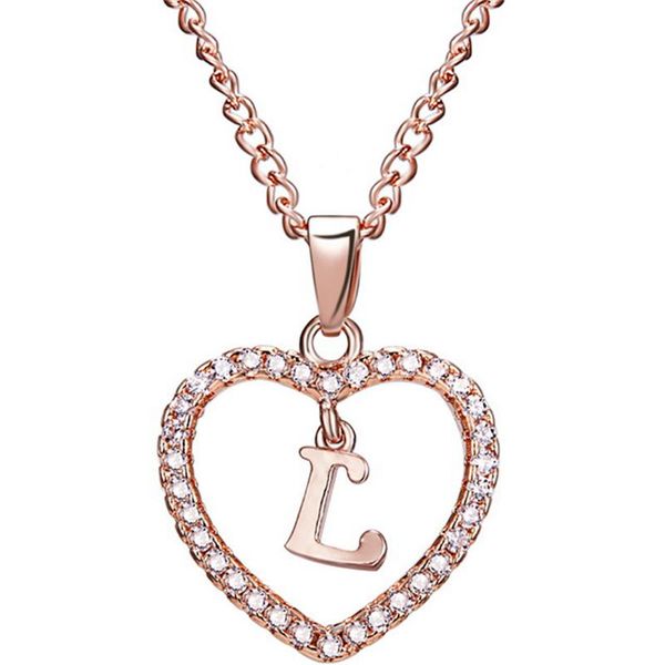romantic love pendant necklace for girls women rhinestone initial letter necklace alphabet gold collars trendy new charms kolye, Silver 
romantic love pendant necklace for girls women rhinestone initial letter necklace alphabet gold collars trendy new charms kolye, Silver