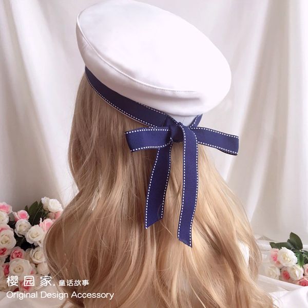 girl heart soft girl lolita bow ribbon navy wind beret joker blue white hat cosplay performance 201026, Blue;gray
girl heart soft girl lolita bow ribbon navy wind beret joker blue white hat cosplay performance 201026, Blue;gray