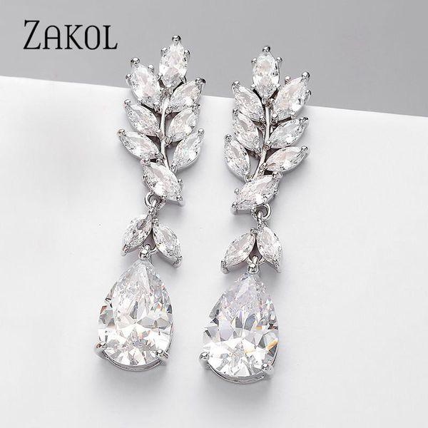 zakol luxury crystal water drop cubic zirconia jewelry for women elegant two colors wedding party earrings fsep5099, Silver
zakol luxury crystal water drop cubic zirconia jewelry for women elegant two colors wedding party earrings fsep5099, Silver