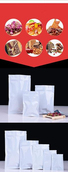 100pcs white aluminum foil zip lock food package bag self seal zippr mylar foil bag for drysaltery cook bbyjbm garden2010
100pcs white aluminum foil zip lock food package bag self seal zippr mylar foil bag for drysaltery cook bbyjbm garden2010