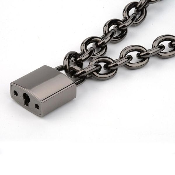 gun black men women chain necklace heavy duty square lock padlock choker collar link necklace, Golden;silver
gun black men women chain necklace heavy duty square lock padlock choker collar link necklace, Golden;silver