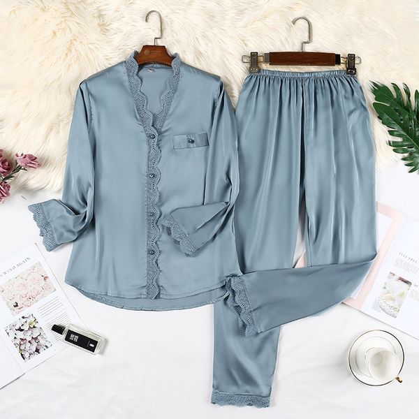 pajamas sets for women solid sleepwear satin silky 2 pieces shirt&pants nightwear casual pyjamas lounge wear 2021 new homewear, Black;red
pajamas sets for women solid sleepwear satin silky 2 pieces shirt&pants nightwear casual pyjamas lounge wear 2021 new homewear, Black;red