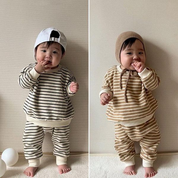 2021 new autumn newborn kids baby boys girls stripe clothing sets long sleeve sweatshirt harem pants children toddler clothes suit spzt, White
2021 new autumn newborn kids baby boys girls stripe clothing sets long sleeve sweatshirt harem pants children toddler clothes suit spzt, White