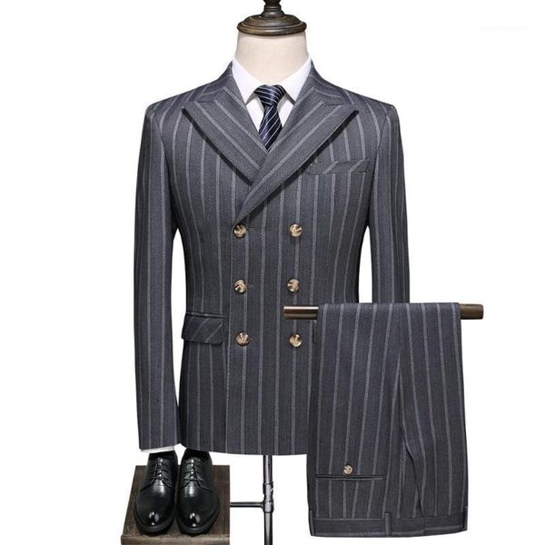 men's suits & blazers double breasted men slim fit 3 piece prom striped casual business jacket blazer+pants vest suit set1, White;black
men's suits & blazers double breasted men slim fit 3 piece prom striped casual business jacket blazer+pants vest suit set1, White;black