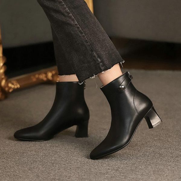 boots ankle fashion square high heel women dress party round toe zipper autumn winter ladies shoes size 34-43, Black
boots ankle fashion square high heel women dress party round toe zipper autumn winter ladies shoes size 34-43, Black