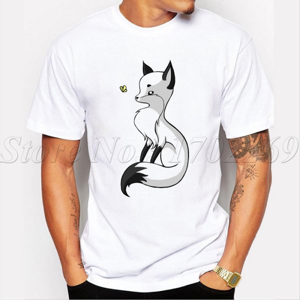2018 men's fashion fox and a butterfly printed t-shirt summer cool fashion fox daemon tees sport hooded sweatshirt hoodie