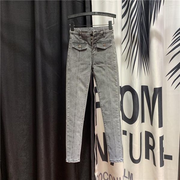 single breasted skinny jeans women's 2020 spring autumn new slim-fit pencil pants female girls high waist denim trousers, Blue
single breasted skinny jeans women's 2020 spring autumn new slim-fit pencil pants female girls high waist denim trousers, Blue