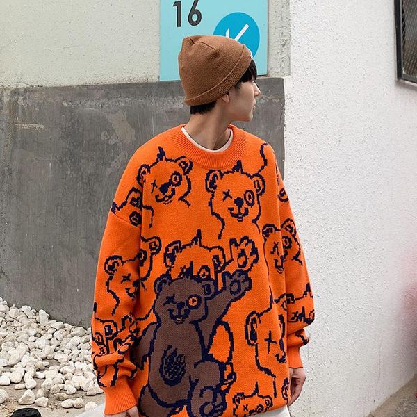 2020 new korean version of the autumn and winter clothing trend hip-hop bear loose wild couple casual pullover sweater, White;black
2020 new korean version of the autumn and winter clothing trend hip-hop bear loose wild couple casual pullover sweater, White;black