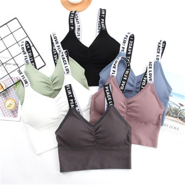 gym clothing sports bra for women letters strap fitness training underwear padded push up workout running jogging vest female, White;black
gym clothing sports bra for women letters strap fitness training underwear padded push up workout running jogging vest female, White;black