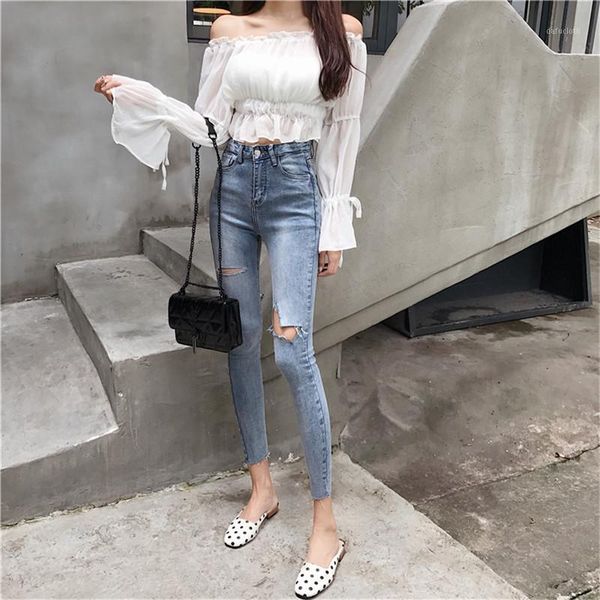 real s2019 new korean version of the slim was thin feet stretch pencil pants fashion wild hole jeans women1, Blue
real s2019 new korean version of the slim was thin feet stretch pencil pants fashion wild hole jeans women1, Blue