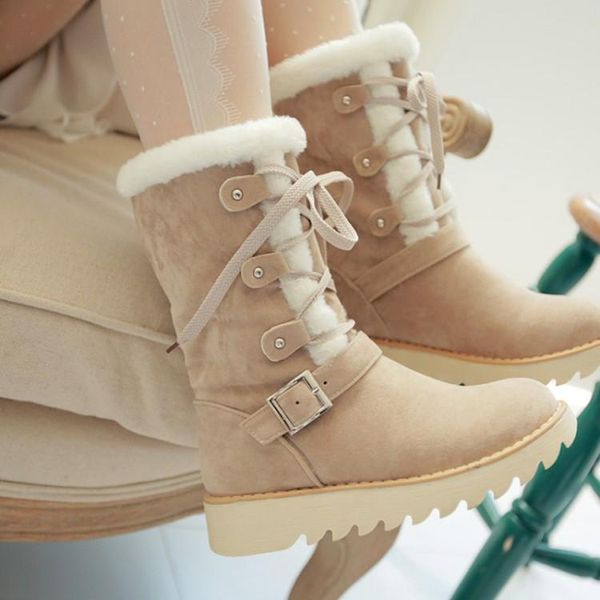 2020 women winter snow boots warm flat plus size platform lace up ladies women's shoes flock fur suede ankle boots female 33-43, Black
2020 women winter snow boots warm flat plus size platform lace up ladies women's shoes flock fur suede ankle boots female 33-43, Black