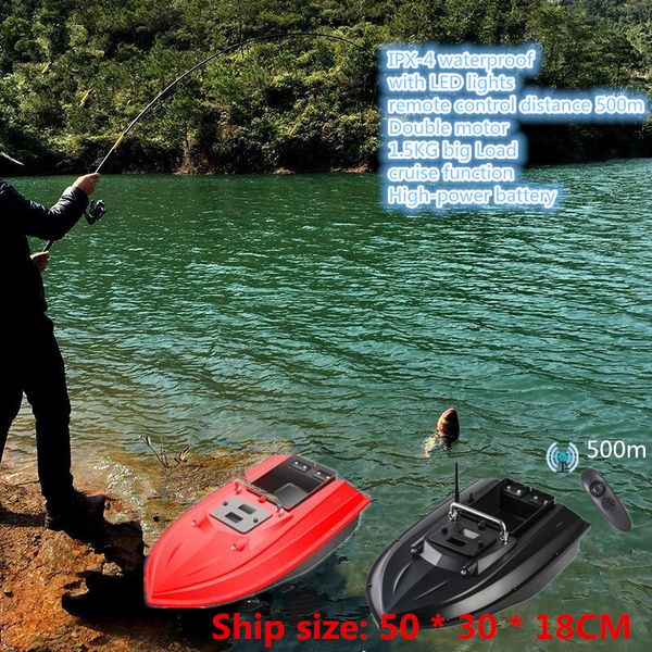 intelligent remote control bait boat with led lights lure fishing automatic correction of yaw cruise function 1.5kg big load
intelligent remote control bait boat with led lights lure fishing automatic correction of yaw cruise function 1.5kg big load