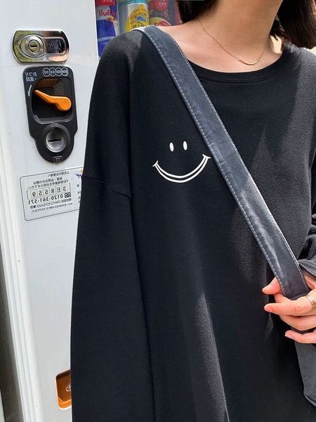 smiling face printed cotton long sleeve t-shirt women's autumn wear 2019 new korean loose t-shirt with crew neck oyon7, White
smiling face printed cotton long sleeve t-shirt women's autumn wear 2019 new korean loose t-shirt with crew neck oyon7, White