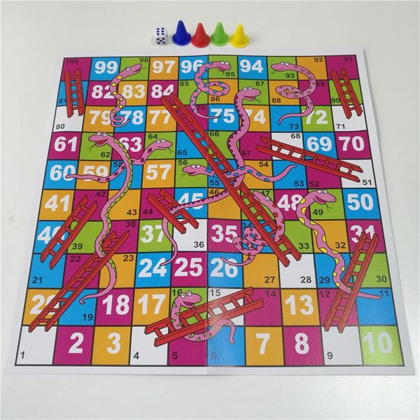 28cm Funny Family Party Games Snake Ladder Flight Chess Set Paper Portable Board Game Toys For Children Kids