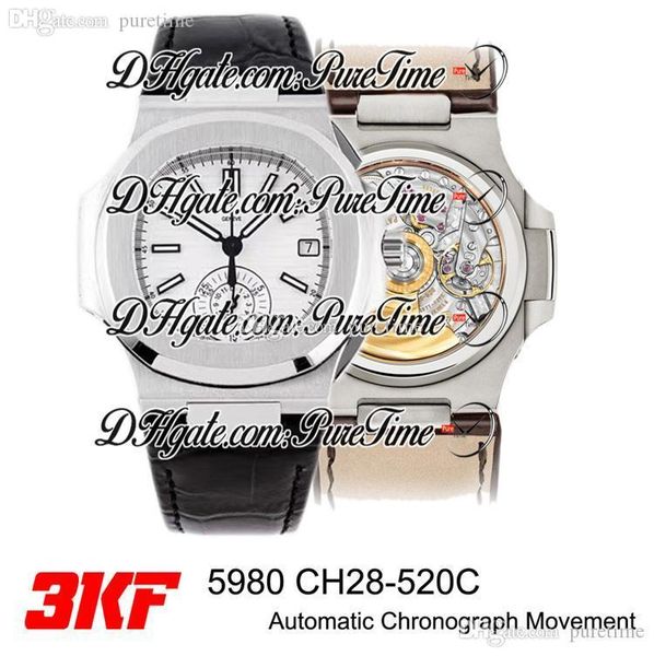 new 3kf 5980 ch28-520c automatic chronograph mens watch white texture dial stick markers black leather edition puretime ptpp 2020 b2, Slivery;brown
new 3kf 5980 ch28-520c automatic chronograph mens watch white texture dial stick markers black leather edition puretime ptpp 2020 b2, Slivery;brown