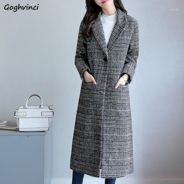 wool women long coat plaid simple all match single button womens korean style plus size casual females elegant chic1, Black
wool women long coat plaid simple all match single button womens korean style plus size casual females elegant chic1, Black