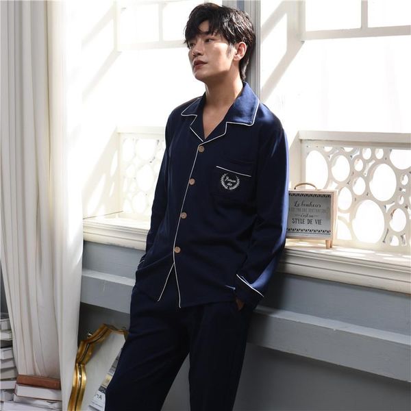 new spring and autumn pajamas men's pure cotton long sleeve cardigan lapel pants casual simple cotton household suit, Black;brown
new spring and autumn pajamas men's pure cotton long sleeve cardigan lapel pants casual simple cotton household suit, Black;brown