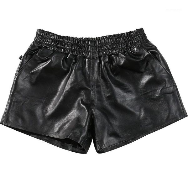 women's shorts women genuine leather black elastic waist korean style female classic short pants real sheepskin ladies mini shorts1, White;black
women's shorts women genuine leather black elastic waist korean style female classic short pants real sheepskin ladies mini shorts1, White;black