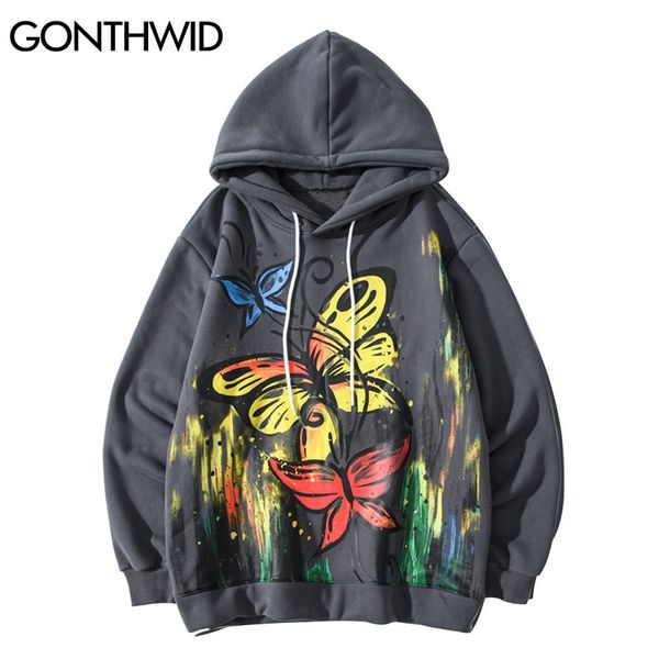 hoodies hip hop graffiti butterfly flowers print fleece hooded sweatshirts mens harajuku fashion casual outwear kg-160, Black 
hoodies hip hop graffiti butterfly flowers print fleece hooded sweatshirts mens harajuku fashion casual outwear kg-160, Black