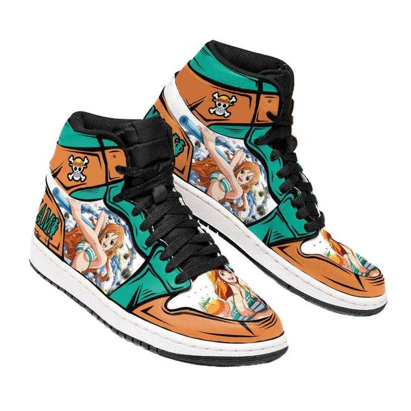 anime fan nami shoes fashion design shoes diy casual sneakers made one piece creative