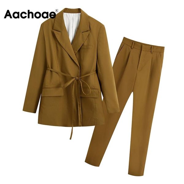 aachoae fashion brown color 2 piece blazer set women notched neck blazer with belt baggy pleated office pencil pants suits lady, White;black
aachoae fashion brown color 2 piece blazer set women notched neck blazer with belt baggy pleated office pencil pants suits lady, White;black