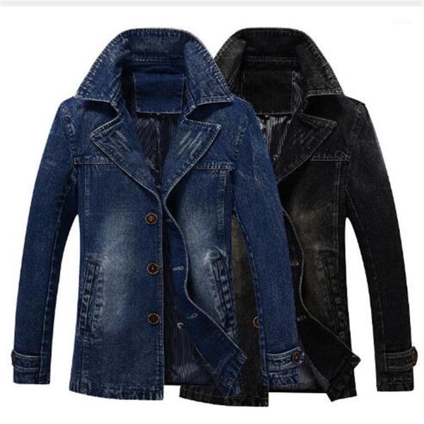 men's jackets spring autumn trend men's mid-length denim windbreaker slim young business jacket coat outerwear1, Black;brown
men's jackets spring autumn trend men's mid-length denim windbreaker slim young business jacket coat outerwear1, Black;brown