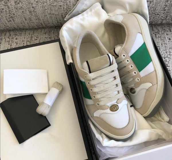 screener sneaker beige butter dirty leather shoes running vintage red and green web stripe luxurys designers bi-color rubber sole with box s, Black
screener sneaker beige butter dirty leather shoes running vintage red and green web stripe luxurys designers bi-color rubber sole with box s, Black