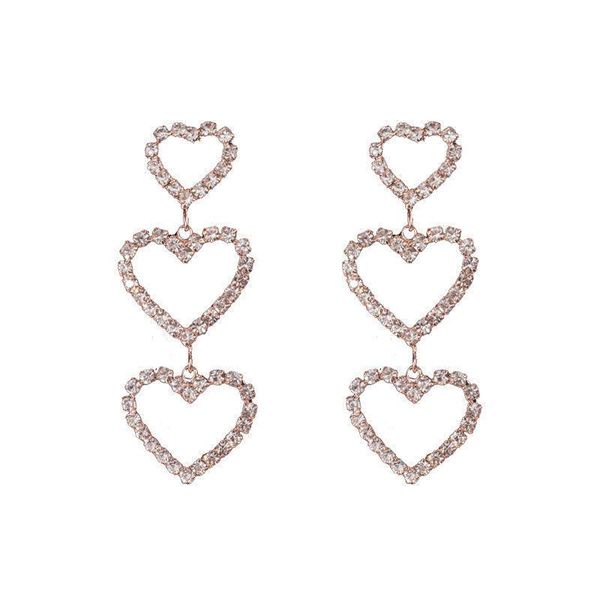 korean crystal heart hollow out dangle earrings elegant three heart tassel long drop earrings jewelry oorbellen voor vrouwen, Silver
korean crystal heart hollow out dangle earrings elegant three heart tassel long drop earrings jewelry oorbellen voor vrouwen, Silver