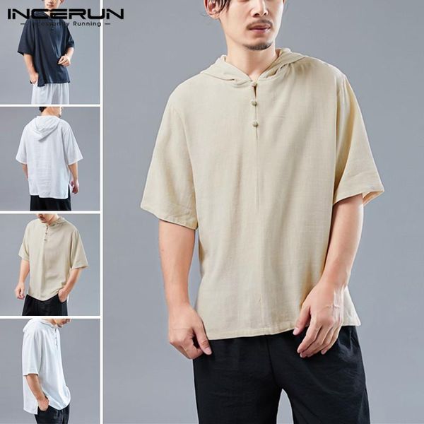 incerun men hooded shirt half sleeve streetwear retro shirts 2020 casual solid color vintage breathable cotton shirts s-5xl, White;black
incerun men hooded shirt half sleeve streetwear retro shirts 2020 casual solid color vintage breathable cotton shirts s-5xl, White;black