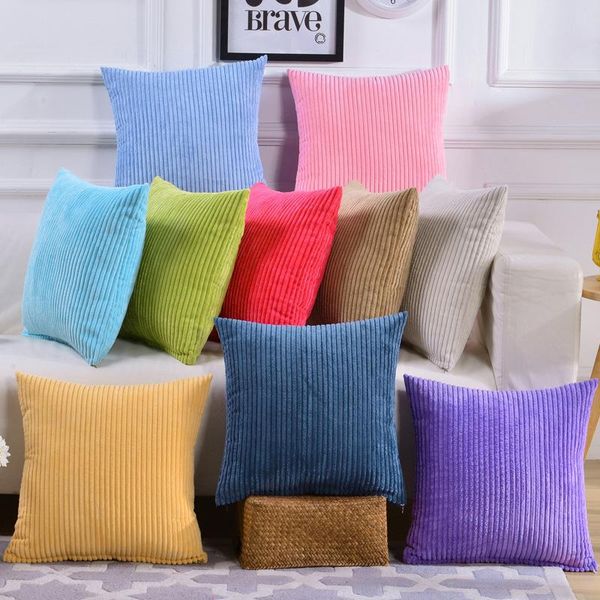 candy color corduroy fabric striped cushion cover solid soft decoration office living room sofa car pillow cover 
candy color corduroy fabric striped cushion cover solid soft decoration office living room sofa car pillow cover