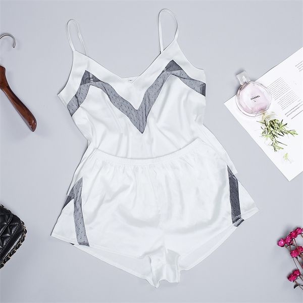 suphis two pieces v neck white silk sleepwear women satin mesh casual sleeveless nightgown pajama set patchwork nightwear y200708, Black;red
suphis two pieces v neck white silk sleepwear women satin mesh casual sleeveless nightgown pajama set patchwork nightwear y200708, Black;red