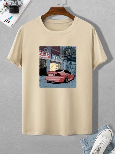 romwe guys car print tee v2oc#, White;black