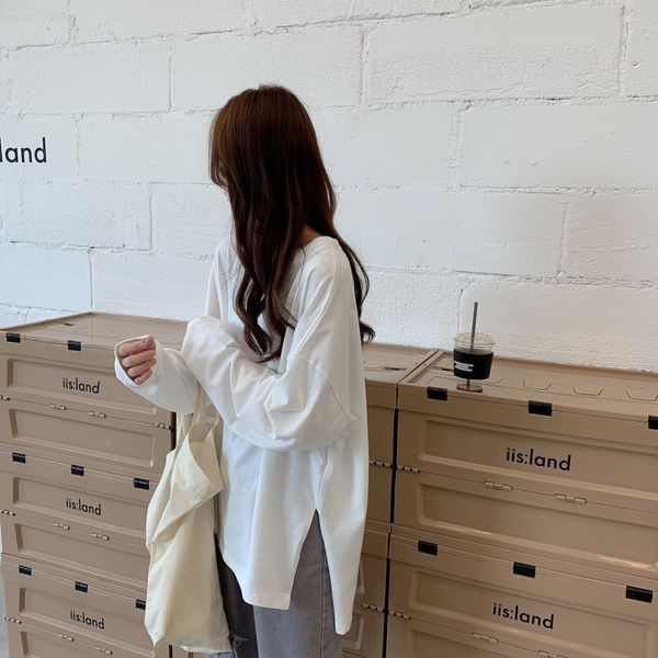 crhm1 autumn and winter solid color bottoming with qc6mg slits and round neck pullover t-shirt sleeve for all kinds of t-shirt long uses big, White
crhm1 autumn and winter solid color bottoming with qc6mg slits and round neck pullover t-shirt sleeve for all kinds of t-shirt long uses big, White