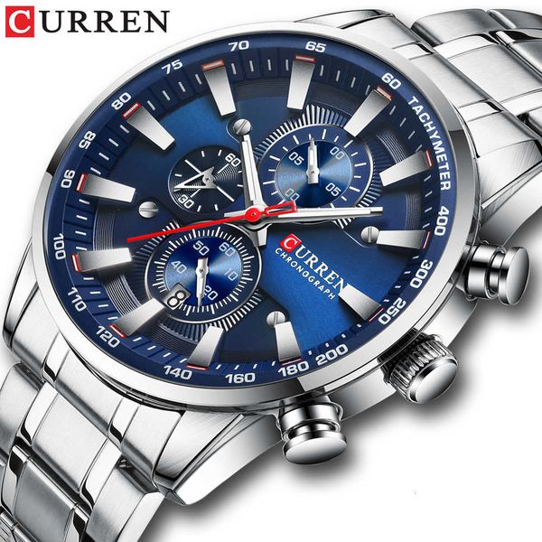 curren fashion brand sport men stainless steel chronograph wristwatch male clock auto date casual business watch reloj, Silver
curren fashion brand sport men stainless steel chronograph wristwatch male clock auto date casual business watch reloj, Silver
