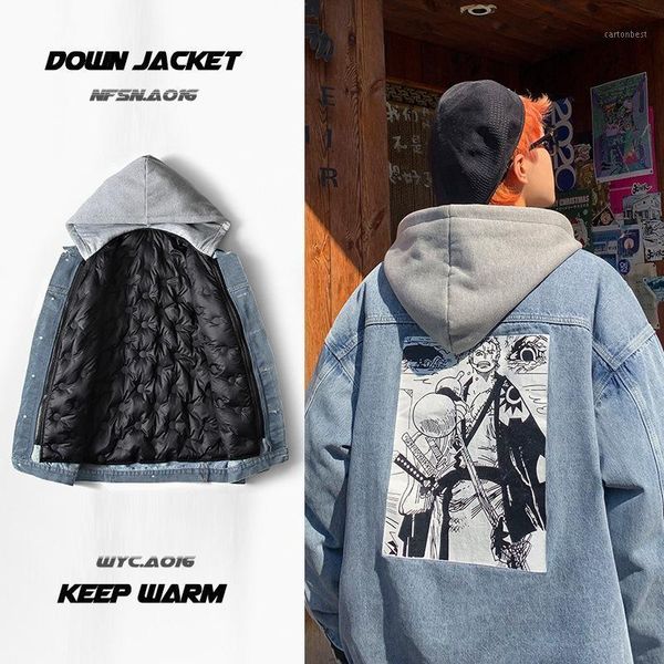 men's down & parkas winter men's parka ripped decor printed medium hooded loose large size thicken warm personality fashion male j, Black
men's down & parkas winter men's parka ripped decor printed medium hooded loose large size thicken warm personality fashion male j, Black