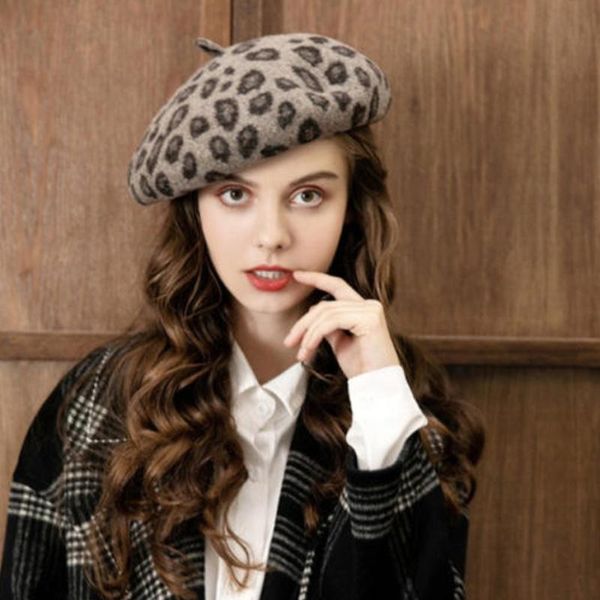 women french wool leopard print beret beanie cap wool soft retro plain beret solid color elegant ladies fur winter cap, Blue;gray
women french wool leopard print beret beanie cap wool soft retro plain beret solid color elegant ladies fur winter cap, Blue;gray