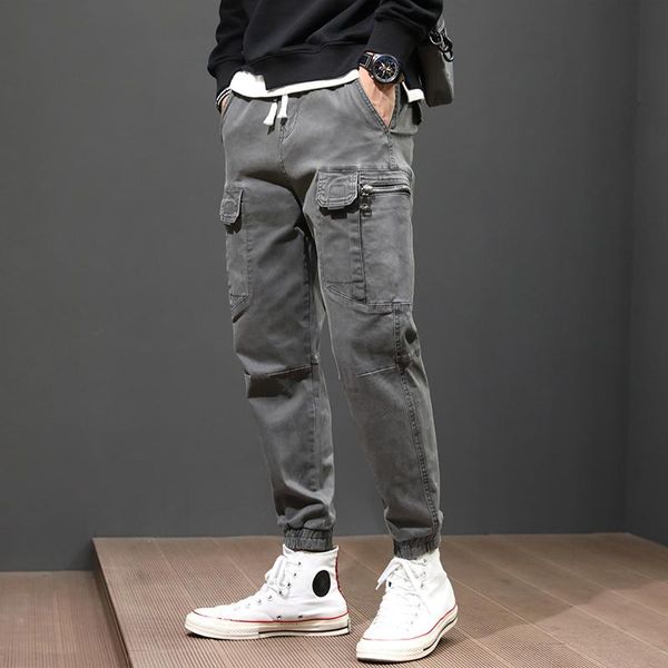 fashion streetwear men jeans loose fit multi pockets casual cargo pants wide leg harem trousers hip hop joggers, Blue 
fashion streetwear men jeans loose fit multi pockets casual cargo pants wide leg harem trousers hip hop joggers, Blue