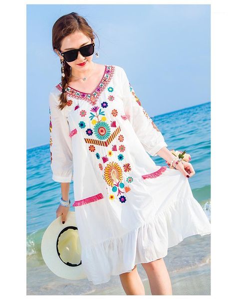 women vintage ethnic floral embroidered spliced long casual boho chic boho dress1, Black;gray
women vintage ethnic floral embroidered spliced long casual boho chic boho dress1, Black;gray