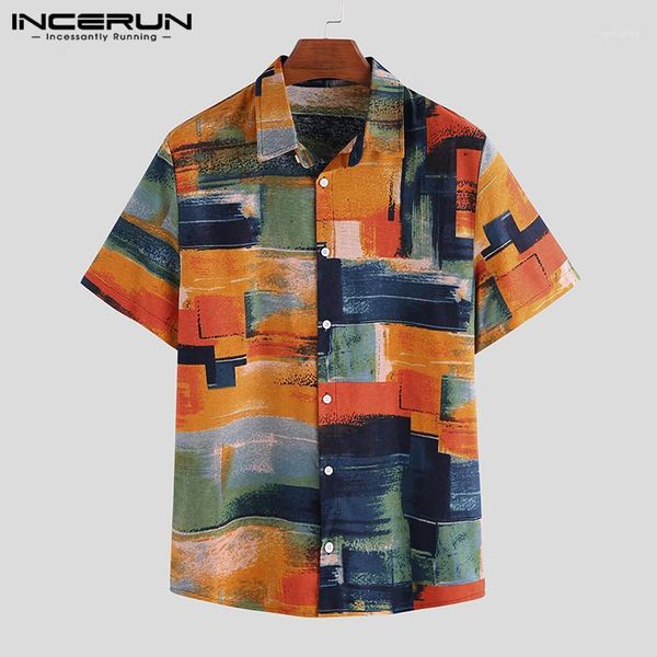 summer printed beach hawaiian shirt men cotton short sleeve button lapel blouse vacation casual shirts men camisa 2020 incerun 71, White;black
summer printed beach hawaiian shirt men cotton short sleeve button lapel blouse vacation casual shirts men camisa 2020 incerun 71, White;black