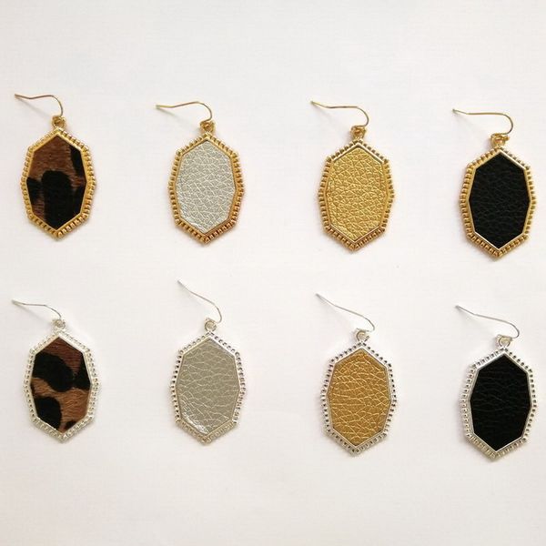 designer leopard earrings for women hexagon prism charms pu leather dangle earring boutique jewelry christmas gifts, Golden
designer leopard earrings for women hexagon prism charms pu leather dangle earring boutique jewelry christmas gifts, Golden
