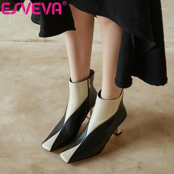 esveva 2021 elegant pointed toe thin high pu+leather ankle boots women boots shoes zipper western style black size 34-391
esveva 2021 elegant pointed toe thin high pu+leather ankle boots women boots shoes zipper western style black size 34-391