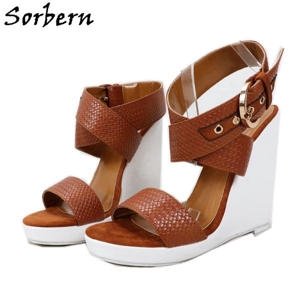 sorbern dark brown waved style wedge sandals platform high heel cross ankle strap slingback shoes customized sandal female shoe, Black
sorbern dark brown waved style wedge sandals platform high heel cross ankle strap slingback shoes customized sandal female shoe, Black