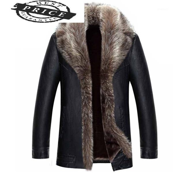 men fur collar real raccoon faux leather jackets winter thicken coat jaqueta de couro chaqueta men pu leather 29647-61, Black
men fur collar real raccoon faux leather jackets winter thicken coat jaqueta de couro chaqueta men pu leather 29647-61, Black
