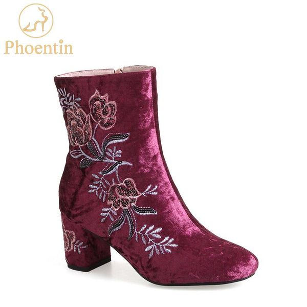 boots phoentin embroider ankle for women grey velvet flower shoes zipper squre heels two heights choice ft441, Black
boots phoentin embroider ankle for women grey velvet flower shoes zipper squre heels two heights choice ft441, Black